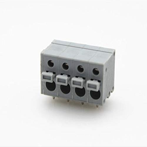 Davitu 50PCS 5.0MM Screwless terminal block FS1.5-XX-500-03 PCB spring connector DG211 KF211 KF246 90degree - (Color: Grey, Pins: 3P)