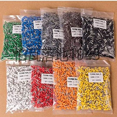 Davitu E1508 tubular Pre - insulated terminals Cold pressed terminals 2000pcs - (Color: Red)