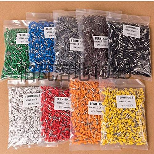 Davitu E1508 tubular Pre - insulated terminals Cold pressed terminals 2000pcs - (Color: Red)