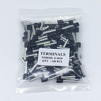 Davitu Insulated Cable Cord End Bootlace Ferrule Terminals E6018 for 1000pcs/lot - (Color: Black)