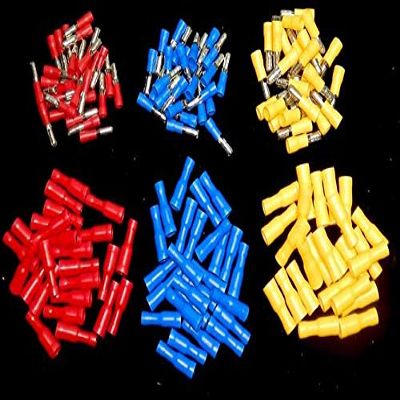 Davitu 100set /lot Blue/Red/Yellow Female Male Bullet Connector Crimp Terminals Wiring - (Color: Mixed)