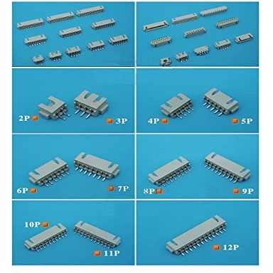 Davitu 30pcs 2P/3P/4P/5P/6P/7P/8P/9P Connector pitch 2.54mm Horizontal patch/XH2.54 mm spacing/horizontal - (Color: 6 PIN)