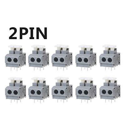 Davitu 10pcs KF235 5.0mm PCB Board Pitch Without Screws Terminal Connectors 2/3/4Pin - (Color: 2 PIN)