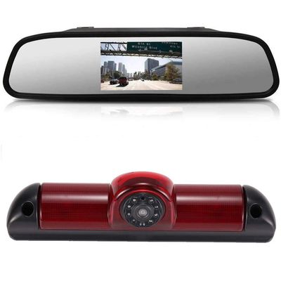 4.3 inch rear view mirror monitor+rear view camera carrierFiat Ducato X250 X290 bus box/Peugeot Boxter/Citroen Jumper/Dodge for all cars HD car rear view mirror 3rd rear view camera in brake light