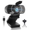 Akyta Webcam for PC, 1080P Webcam with Microphone/Tripod/Privacy Cover/Wide Angle 110, USB Web Camera for Laptop Desktop Computer & Video Calling/Streaming/Zoom Conference/Video Calling view 1