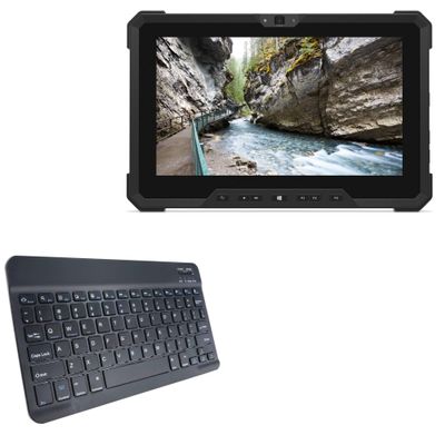 BoxWave Keyboard Compatible with Dell Latitude 7212 Rugged Extreme Tablet - SlimKeys Bluetooth Keyboard, Portable Thin with Chiclet-Style Keys - Jet Black