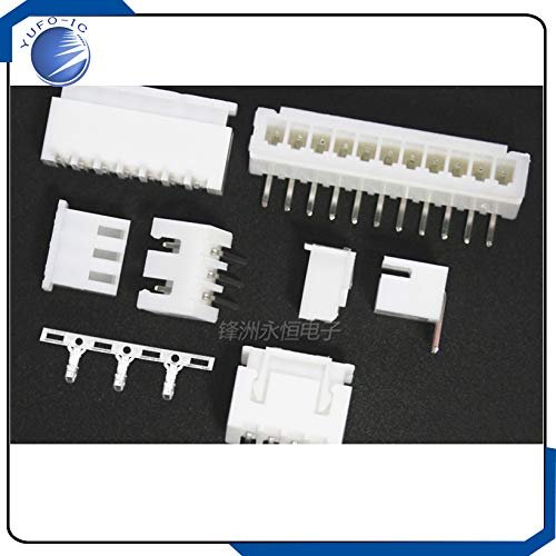 Davitu 50 Set/LOT XH2.54 2 3 4 5 6 7 8 9 10 11 12 Stright PIN connector 2.54MM XH2.54-2P-3P-4P-5P-6P-7P-8P-9P-10P-11P-12P Terminal - (Color: 3PIN Stright PIN)