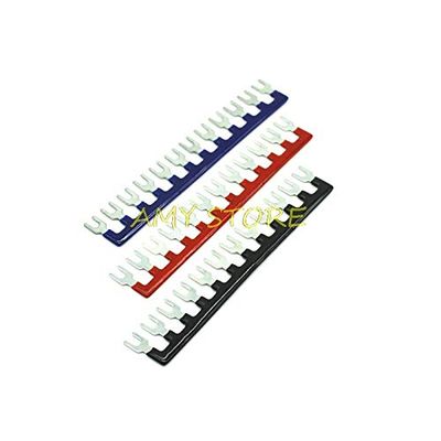 Davitu 15Pcs 12 Positions Pre-insulated Wire Connector Fork Terminal Block Strip Black Red Blue TB2512 400V 10A for 4mm Cable