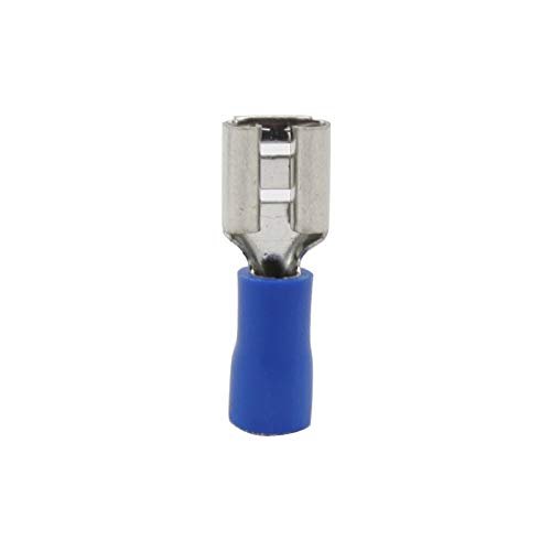 Davitu FDD 2-250 full Insulated female 1.5-2.5mm2 Crimp joint Terminal Cable Wire Connector instulating copper 100pcs/lot 16-14 AWG - (Color: Blue)