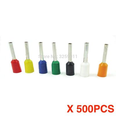 Davitu 2000PCS EV0508Electrical wire Connectors Insulated Cord End Wire Ferrules Terminal Block 0.5mm AWG 22 E0508 Assorted Cooper - (Color: Blue)