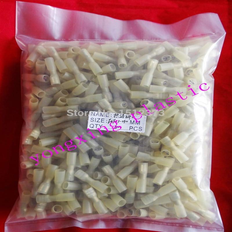 Davitu 500pcs package Heat shrinkable Full-insulating Female Terminal 12-10AWG(4-6) square cable FDFD5-250