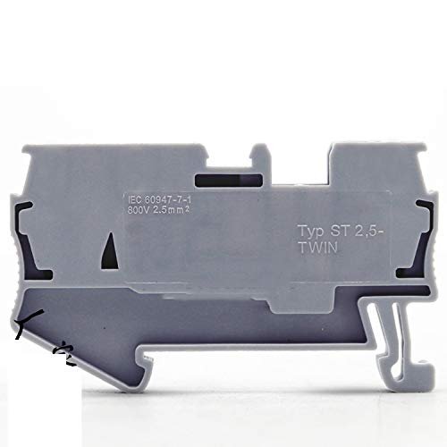 Davitu 50 pcs/bag ST2.5-TWIN Terminal rail Wiring board connector terminals Wire Cable Terminals ST-2.5-TWIN - (Color: 100 PCS)