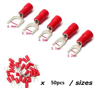 Davitu New, Super Discount 50 pcs/set Red Connector Terminals 22-16AWG - (Color: 3mm7)