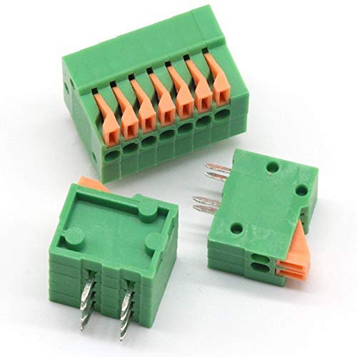 Davitu 50PCS 2.54mm Pitch Spring Terminal Blocks Connector 11P 12P KF141R Right Angle Green RoHS PCB Mounted - (Color: 13 Pin)
