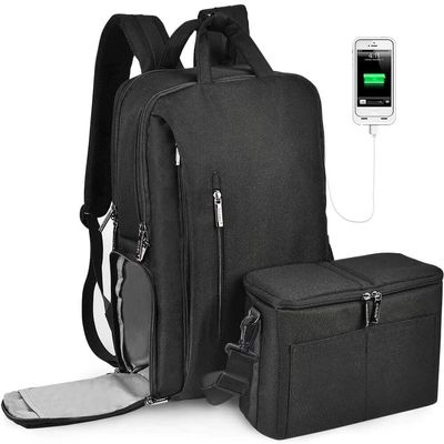 CADeN DSLR Camera Backpack Bag Waterproof Anti Theft with 15.6 inch Laptop Compartment, USB Charging Port, Tripod Holder, Rain Cover, Inner Case, Compatible for Sony Canon Nikon Olympus Black