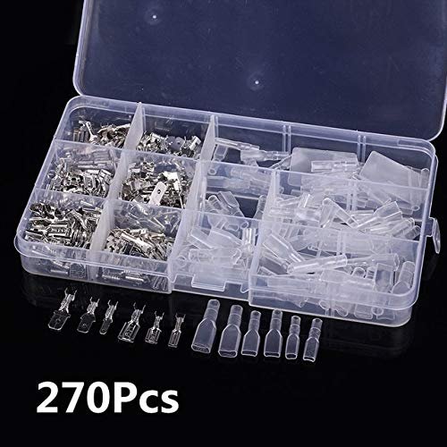 Onvas 270pcs Female Male Flat Plug Crimp Cable Terminals Connector Set - (Color: As the picture)