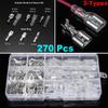 Onvas 270pcs Female Male Flat Plug Crimp Cable Terminals Connector Set - (Color: As the picture) view 4