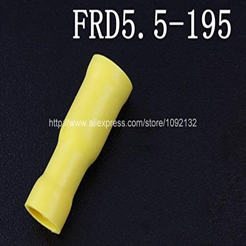 Davitu 500pcs FRD5.5-195 Yellow Vinyl Insulated Female Bullet Terminals and Connectors For 4.0-6.0mm2, 12-10 AWG Wire