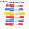 Davitu 100pcs 50pairs 2.8mm 4.8mm 6.3mm Female Male Electrical Wiring Connector Insulated Crimp Terminal Spade FDFD2-250 MDD2-250 - (Color: 6.3mm Yellow 50pairs) view 2