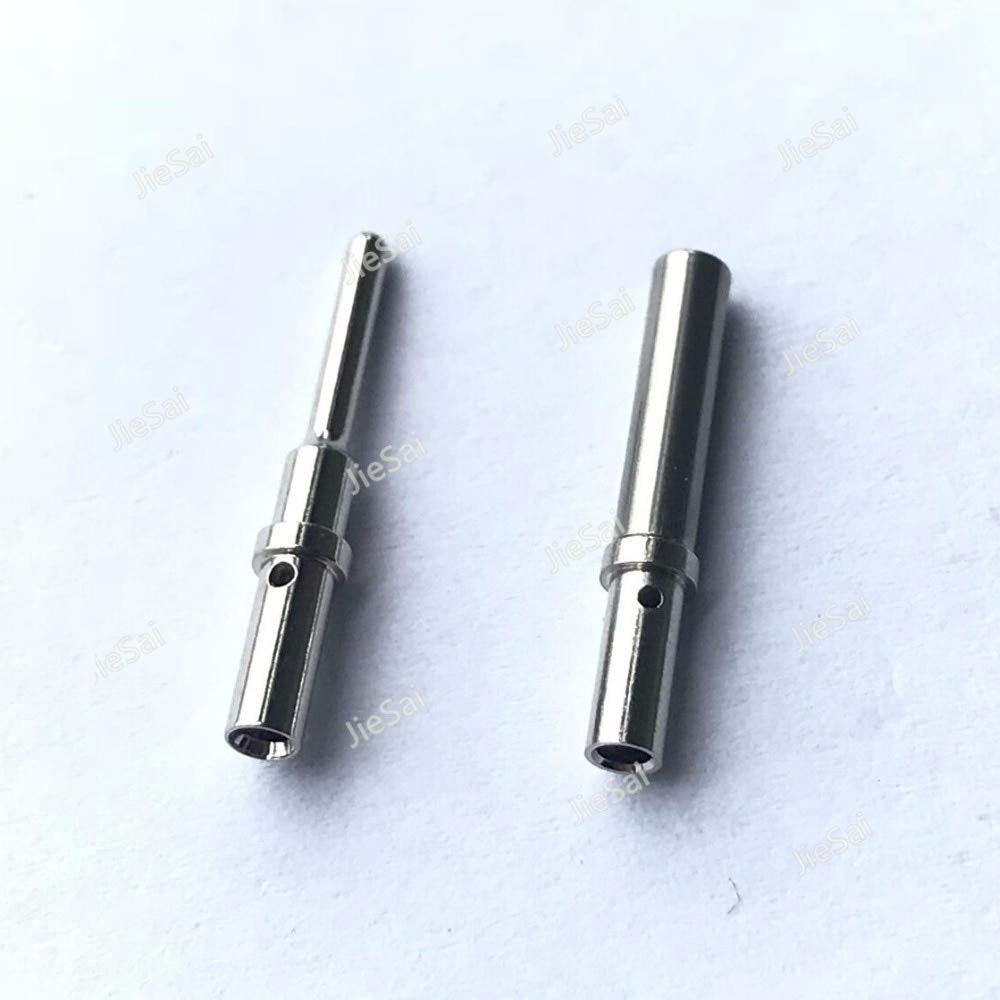 Davitu 10/20Pcs DT Series Pin Contact 0462-201-16141 0460-202-16141 Stainless Steel 16-20AWG Deutsch Crimp Solid Terminal Female Male - (Color: 20Pcs Female Male)