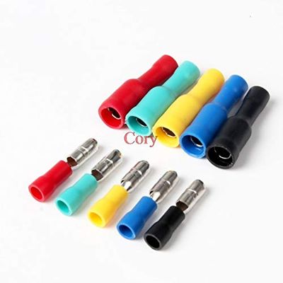 Davitu 50pcs(25pcs Male+25pcs Female) Bullet Connector Crimp Terminals Wiring for cable with size 0.5 to 1.5 mm / 22-16 AWG CZYC - (Color: Black)