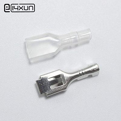 Davitu 20 Sets 6.3mm Crimp Terminal Copper 6.3 mm Splice Female Spade Connector Locking Splice Terminal With Case