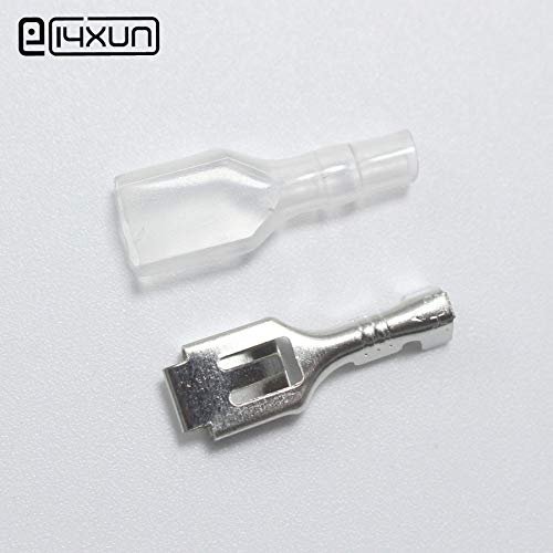 Davitu 20 Sets 6.3mm Crimp Terminal Copper 6.3 mm Splice Female Spade Connector Locking Splice Terminal With Case