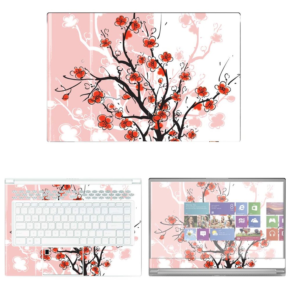 Decalrus - Protective Decal Cherry Blossom Skin Sticker for MSI P65 Creator (15.6" Screen) case Cover wrap MSIp65_15-85