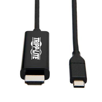 Tripp Lite USB C to HDMI Cable Adapter (M/Thunderbolt 3 HDMI Cable Adapter, Gen 1, Converter On HDMI End, 4K HDMI @ 60 Hz, 4: Black, 6 ft. (U444-006-H4K6BE)
