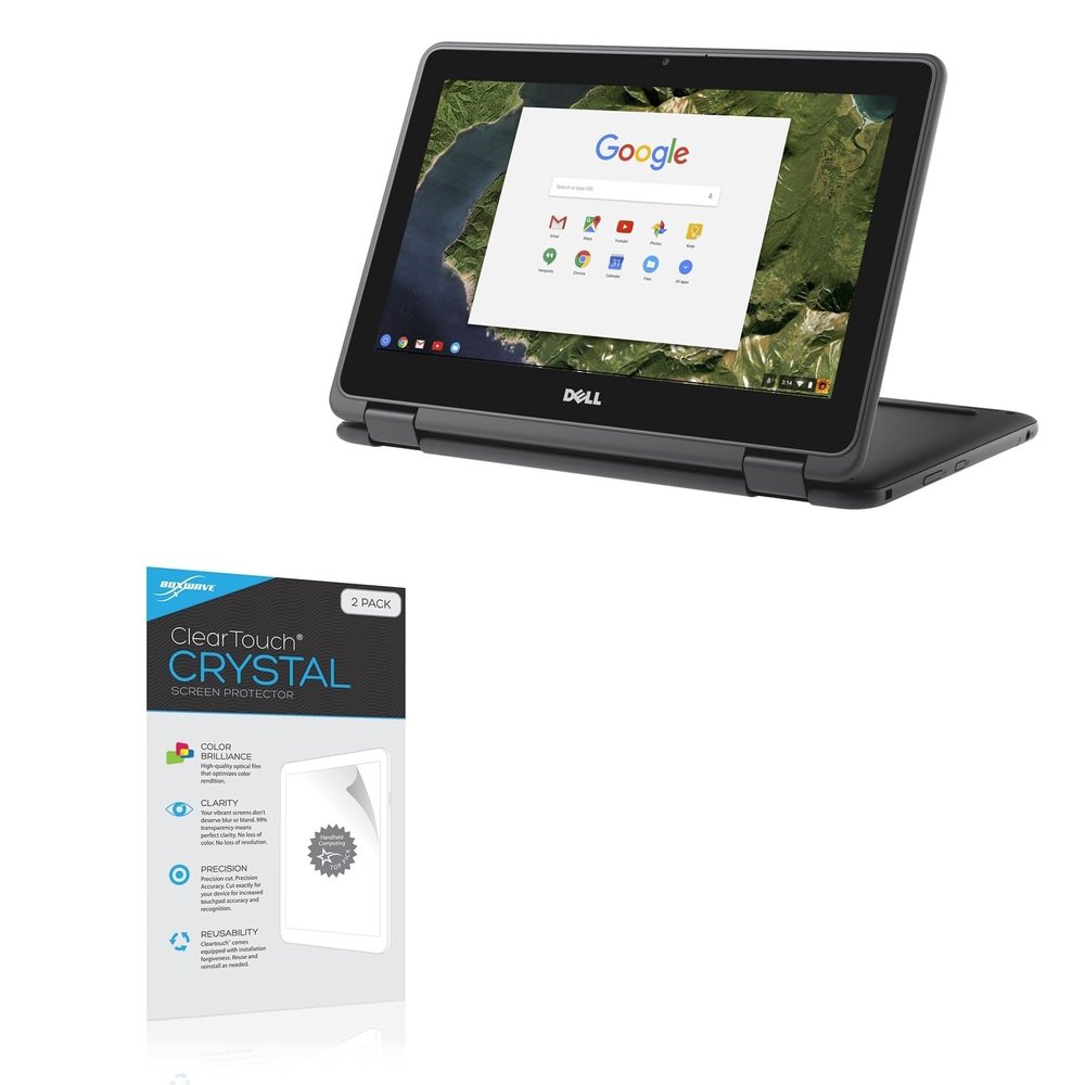 BoxWave Screen Protector Compatible with Dell Inspiron Chromebook 11 2-in-1 (11.6 in) - ClearTouch Crystal (2-Pack), HD Film Skin - Shields from Scratches