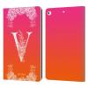 Head Case Designs Officially Licensed Nature Magick Letter V White Floral Monogram 2 Leather Wallet Case Compatible with Apple iPad 9.7 2017 / iPad 9.7 2018 view 1