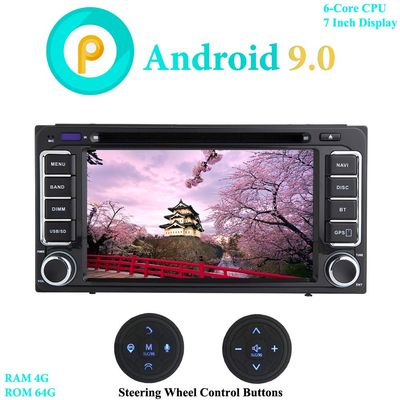 XISEDO 7" Android 9.0 Car Stereo in-Dash Car Radio 6-Core RAM 4G ROM 64G Head Unit with DVD Player for Toyota RAV4/ Corolla/Vitz/Echo/Vios/Camry/Hilux (with Steering Wheel Control Buttons)