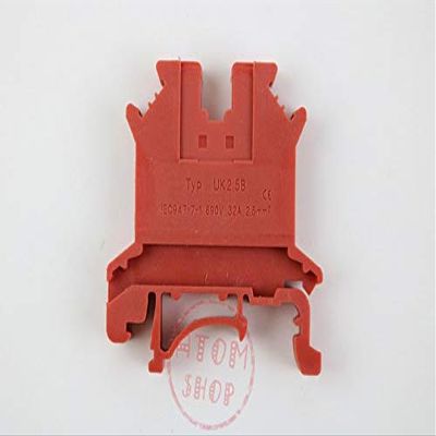 Davitu 10pcs UK-2.5B DIN Rail Universal Terminal Blocks Screw Type UK2.5B - (Color: red)