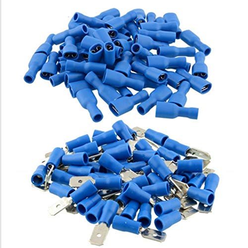 Davitu Lowest Price 20PCS Blue Splice Wire Connectors Insulated Male Female Crimp Spade Terminals 16-14AWG