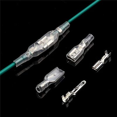 Davitu 270Pcs 2.8/4.8/6.3mm Spade Crimp Terminals Electrical Insulating Sleeve Wire Wrap Connectors Male/Female Kit