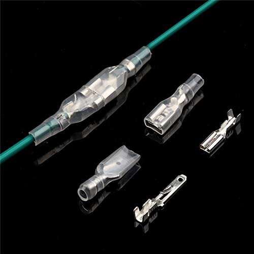 Davitu 270Pcs 2.8/4.8/6.3mm Spade Crimp Terminals Electrical Insulating Sleeve Wire Wrap Connectors Male/Female Kit