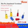 Davitu 1000pcs/pack PTV2-18 Pin shape Pre Insulated Terminal Cable Wire Connectors Electrical Crimp Terminals Cold pressed Terminals - (Color: Red) view 2