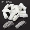 Davitu 6 Pairs 21mm Pin Length 4.5mm 2 Pin White Plastic Male Female JST-SM Housing Crimp Terminal Connector Accessory view 2