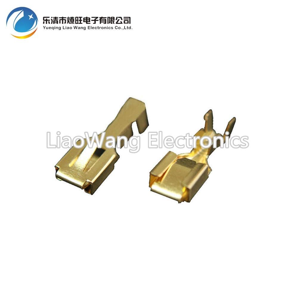 Davitu 100 PCS Car connector 6.3 plug thick connector socket copper female terminal DJ621-B6.3