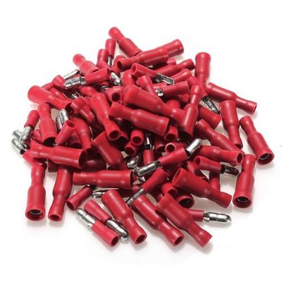 Davitu BMBY Hot 100x Cable lugs Round sockets + Round connector crimp Set Red