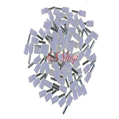 Onvas 100PCS 12 AWG Long Tube Insulated End Terminal Wire Copper Crimp Connector E4018 - (Color: white)