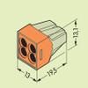 Davitu 773-104 CONNECTOR, PUSHWIRE, 2.5SQMM, 4WAY, view 3