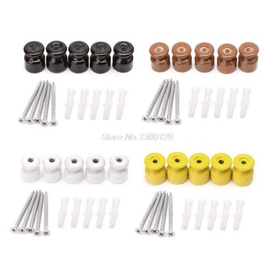 Onvas 5PCS High Frequency Electric Porcelain Gourd 24mm Porcelain Ceramic Insulator 2019 New - (Color: Black)