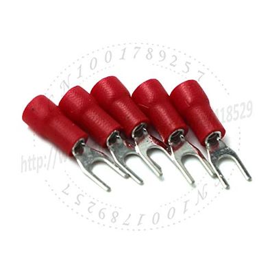 Davitu 1000PC SV1.25-3.2 Fork Type Pre Insulated Wiring Terminals for AWG Red