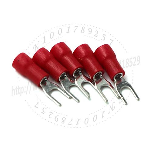 Davitu 1000PC SV1.25-3.2 Fork Type Pre Insulated Wiring Terminals for AWG Red