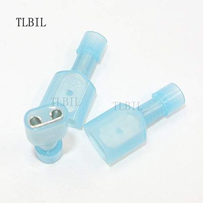 Davitu 1000Pcs Blue FDFN 2-250 16-14AWG Nylon Female Fully-Insulated Quick Disconnects Wiring Spade Wire Crimp Terminal