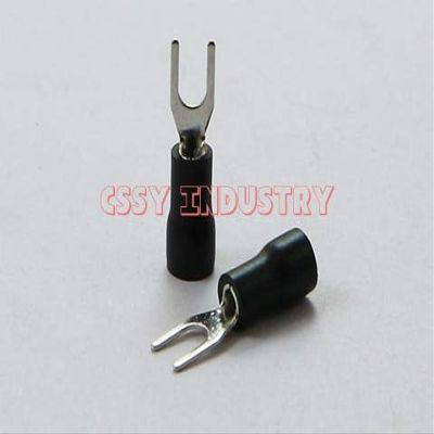 Davitu 100PCS/lot pre-insulating terminal SV1.25-6 22-18AWG(0.5-1.5 square meter) - (Color: black 100pcs)