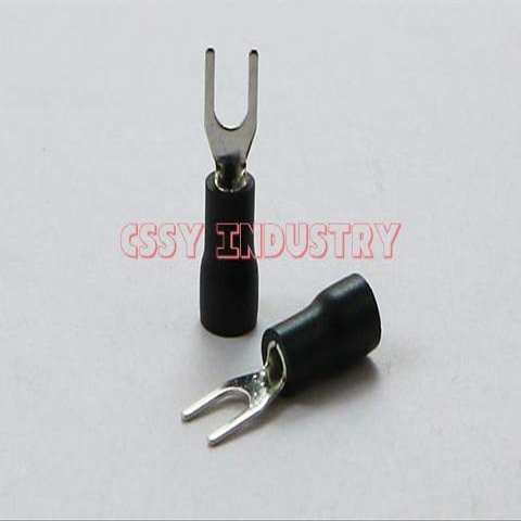 Davitu 100PCS/lot pre-insulating terminal SV1.25-6 22-18AWG(0.5-1.5 square meter) - (Color: black 100pcs)