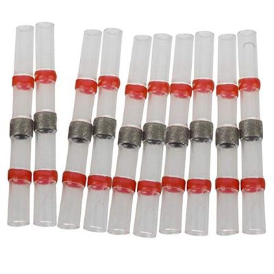 Davitu Hot 10 pcs Heat-shrinkable Connector Terminal Extender Electric END to END Welding Car shrinkable Red 3mm - (Color: Red)