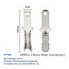 Davitu 100Pcs/Set 4.8/6.3mm Female Crimp Terminal Connector Gold Brass/Silver Car Speaker Electric Wire Connectors Set - (Color: 2.8mm Silver) view 1